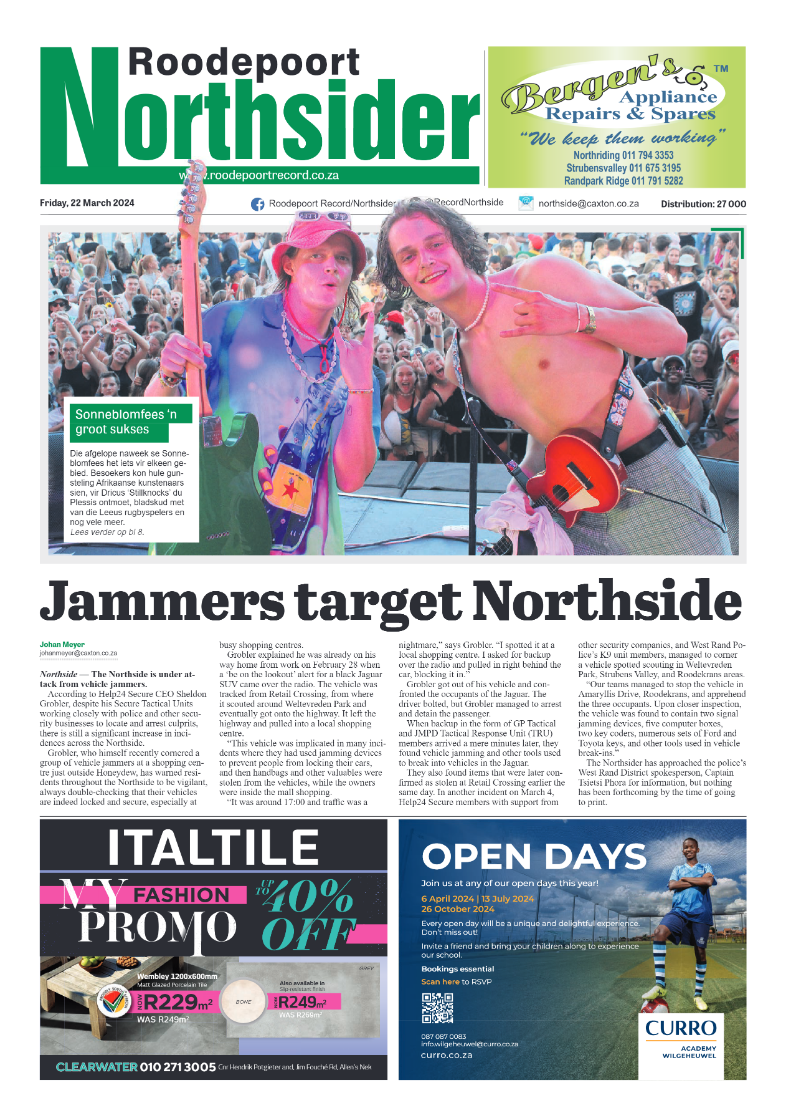 Roodepoort Northsider 22 March 2024 page 1