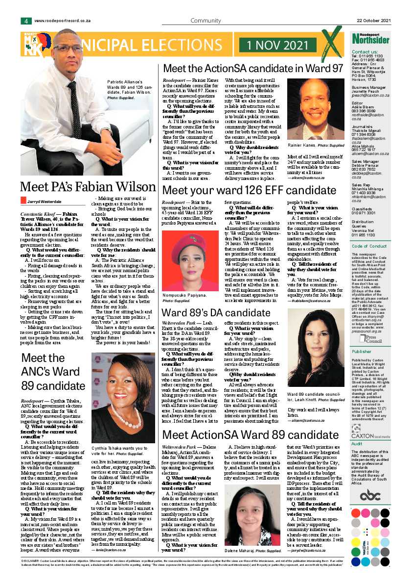 Roodepoort Northsider 22 October 2021 page 4