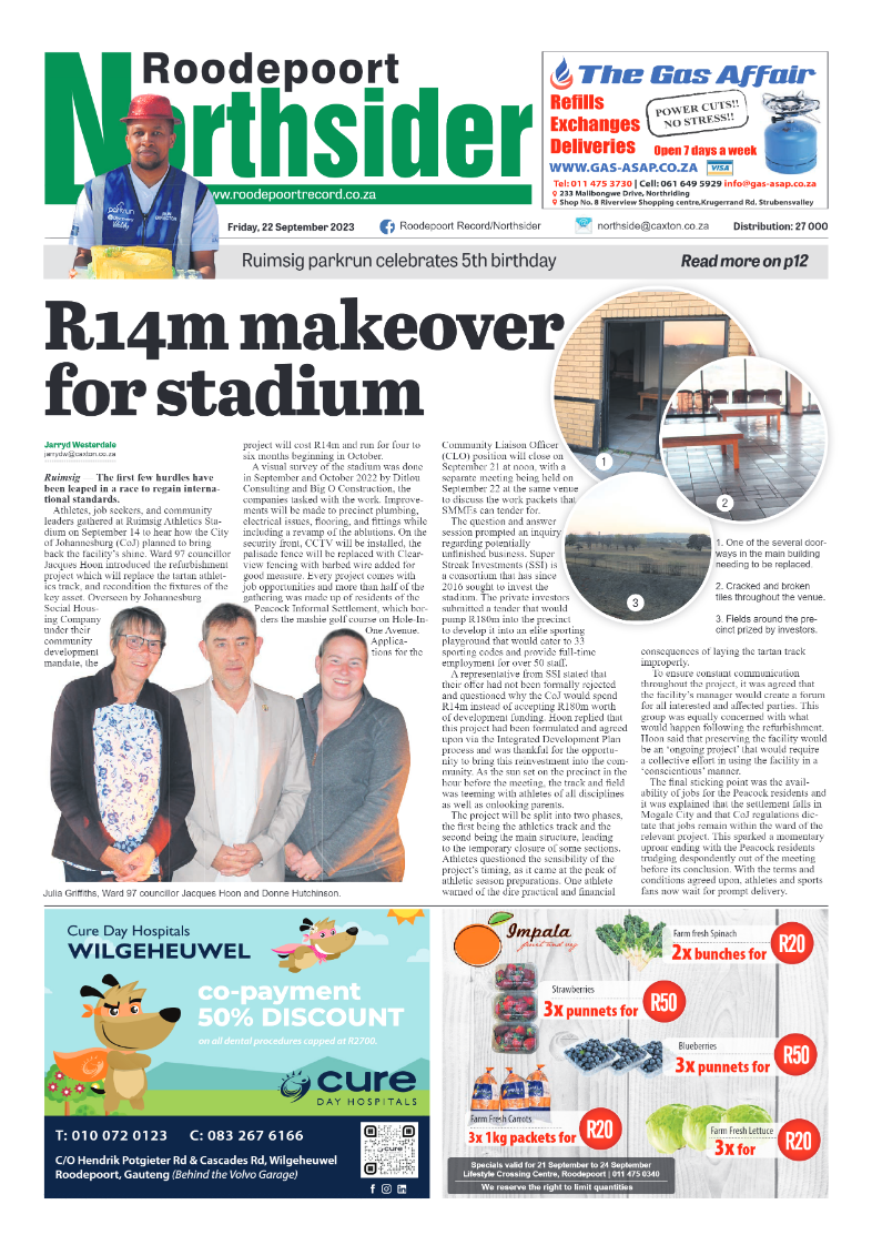 Roodepoort Northsider 22 September 2023 page 1