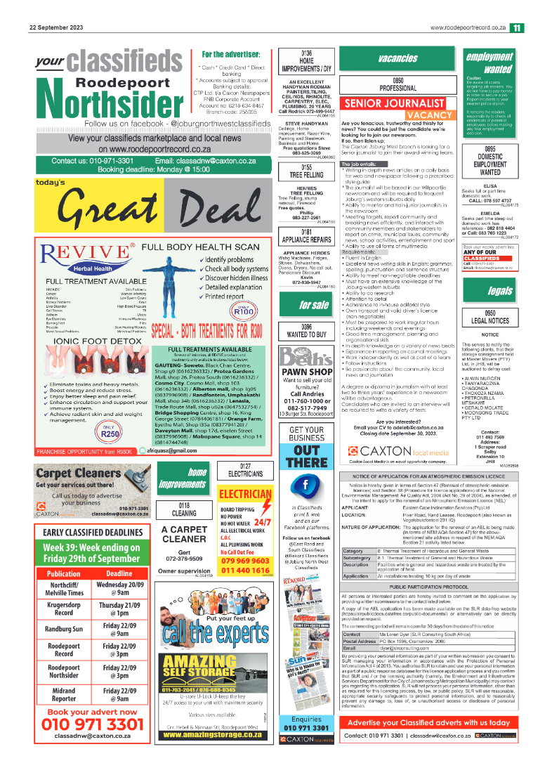 Roodepoort Northsider 22 September 2023 page 11