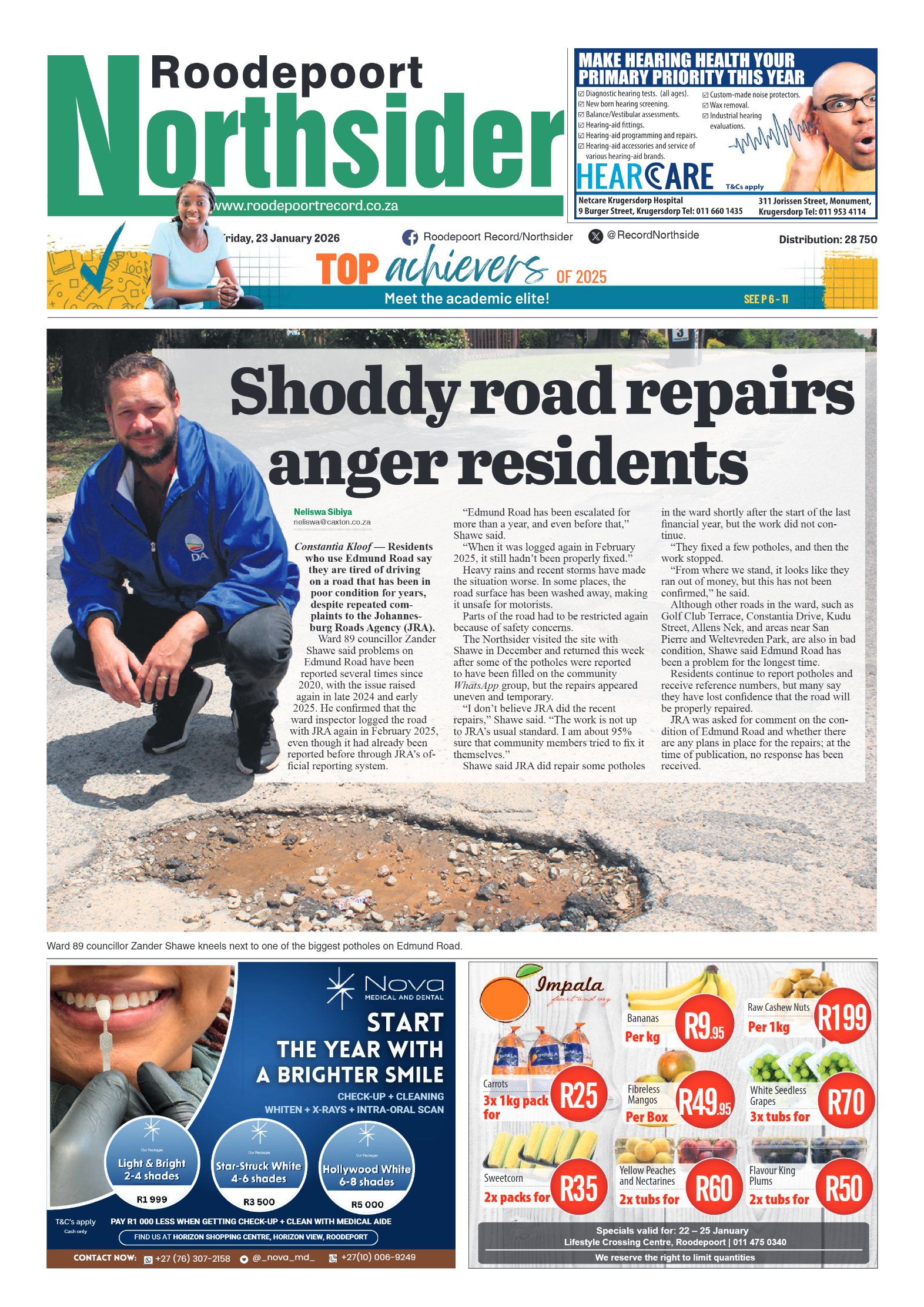 Roodepoort Northsider 23 January 2026 page 1