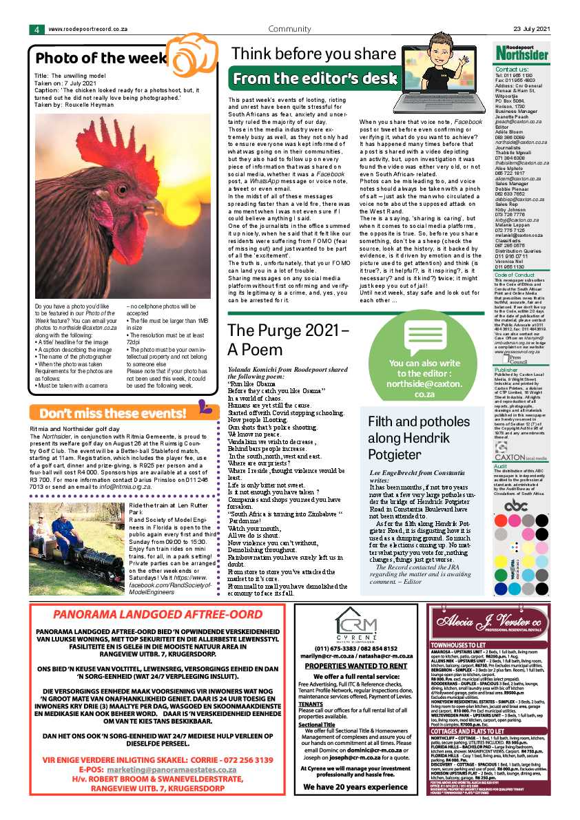 Roodepoort Northsider 23 July 2021 page 4