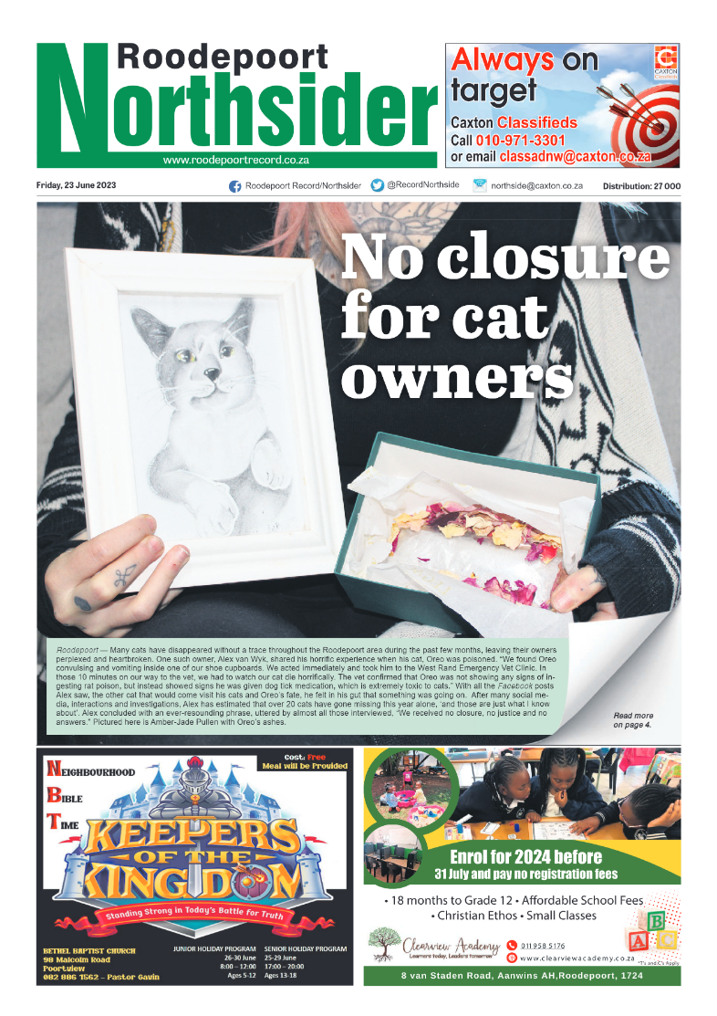 Roodepoort Northsider 23 June 2023 page 1