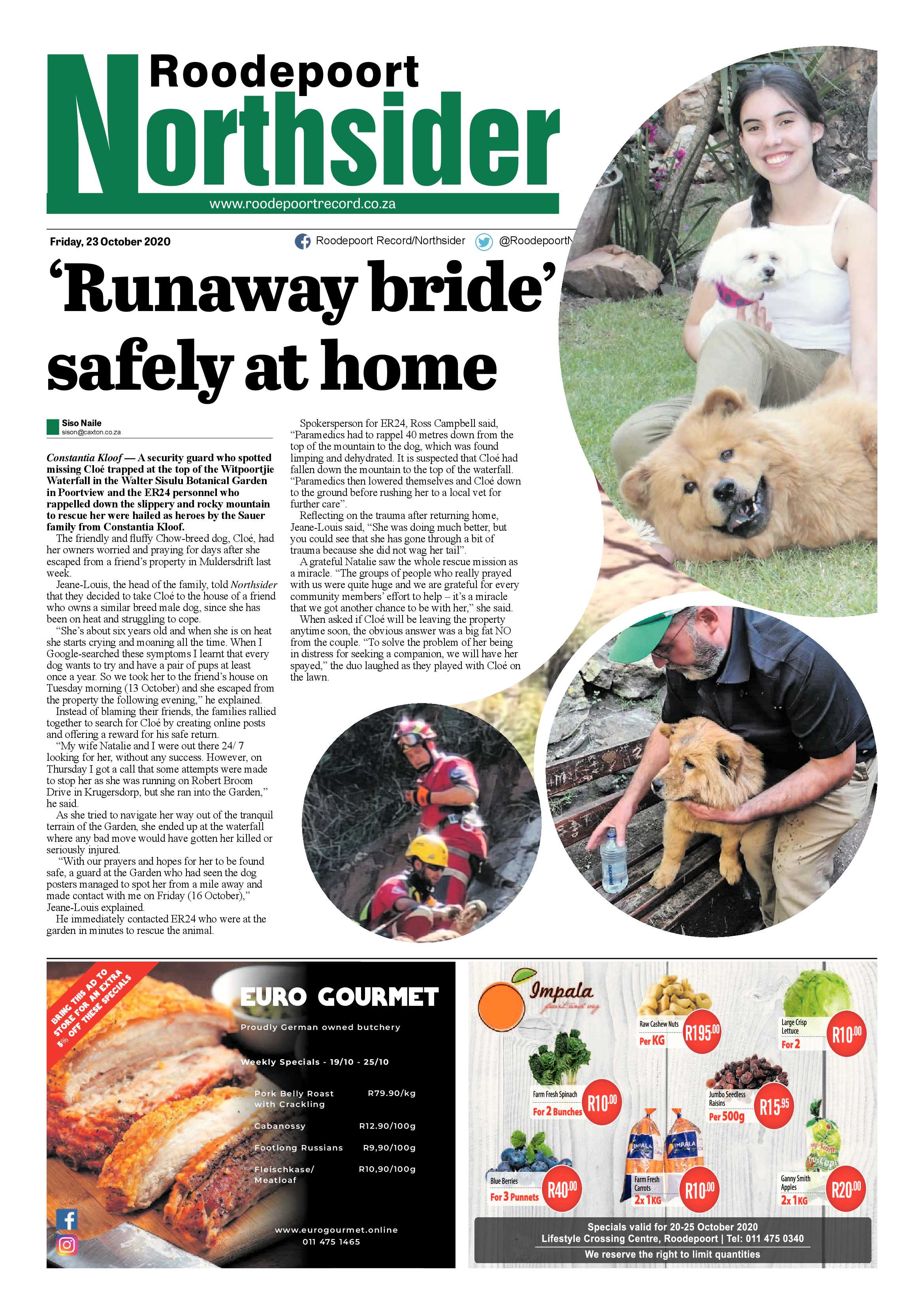 Roodepoort Northsider 23 October 2020 page 1