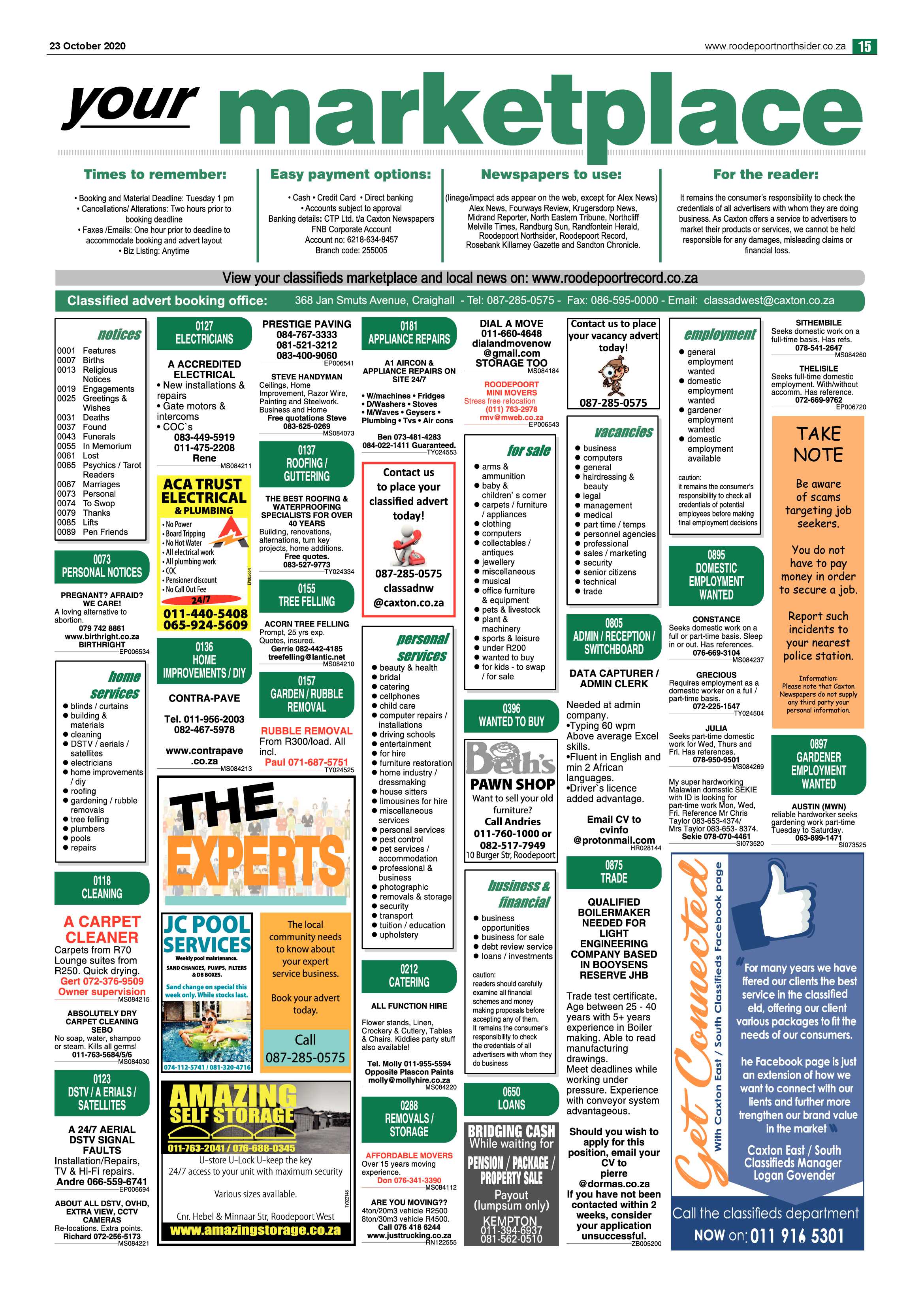 Roodepoort Northsider 23 October 2020 page 15