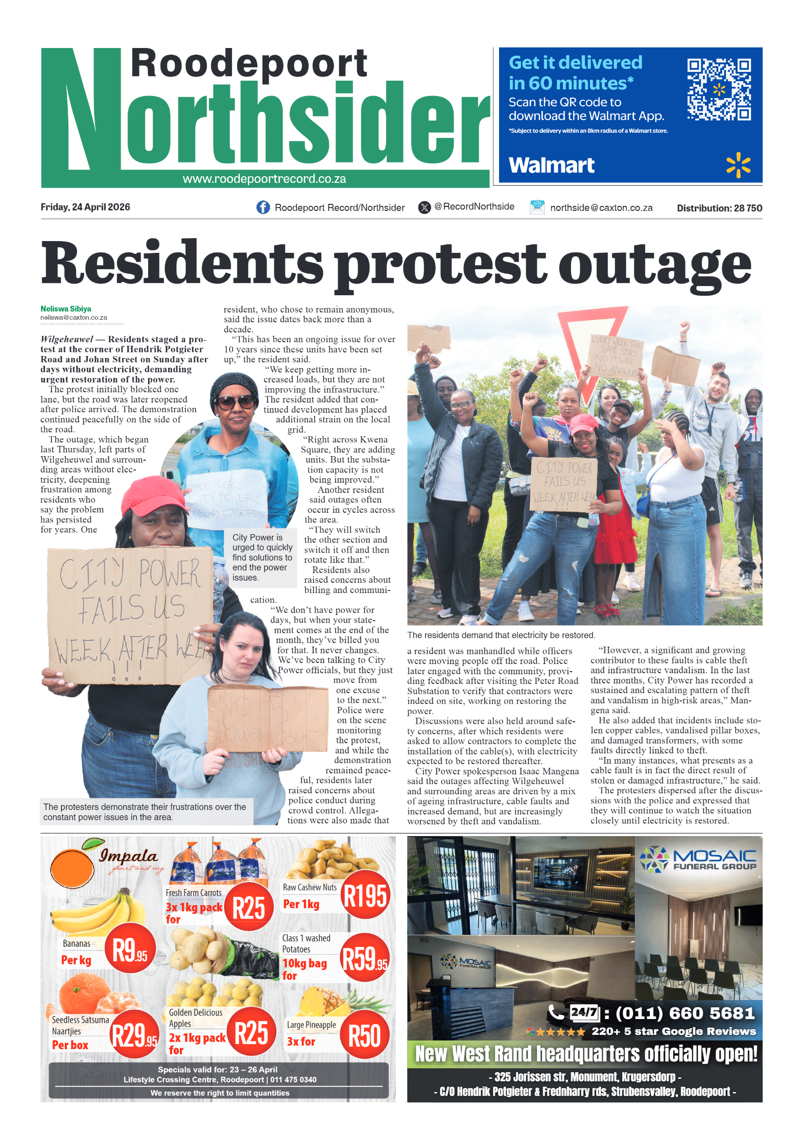 Roodepoort Northsider 24 April 2026 page 1