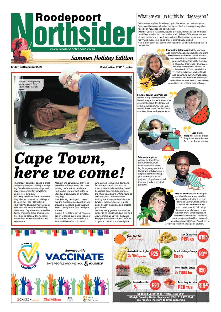 Roodepoort Northsider 24 December 2021 page 1