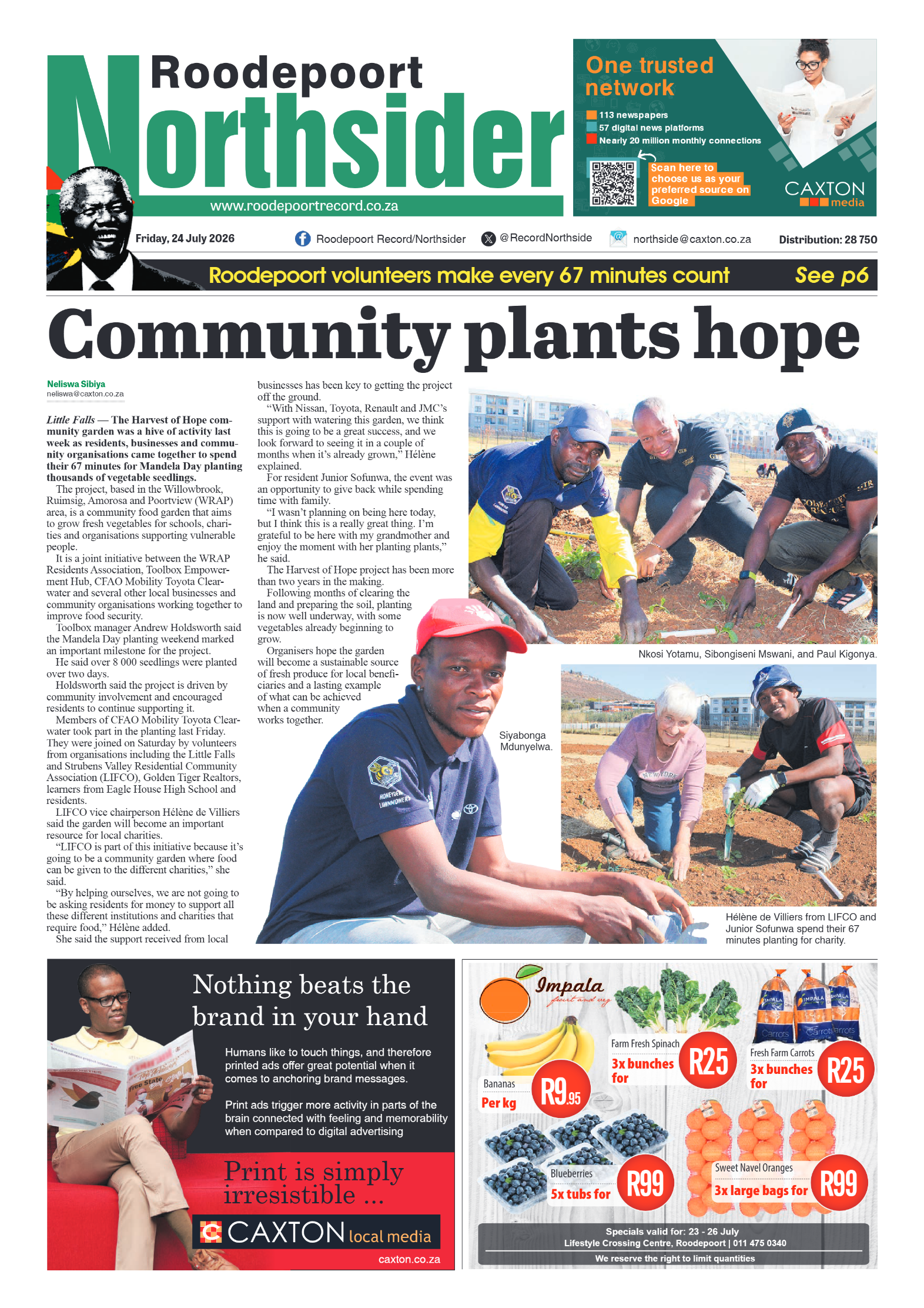 Roodepoort Northsider 24 July 2026 page 1