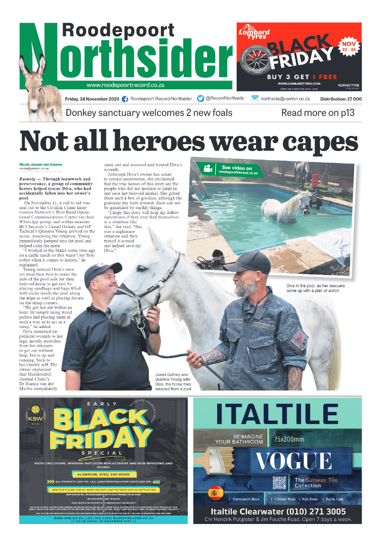Roodepoort Northsider 24 November 2023 page 1