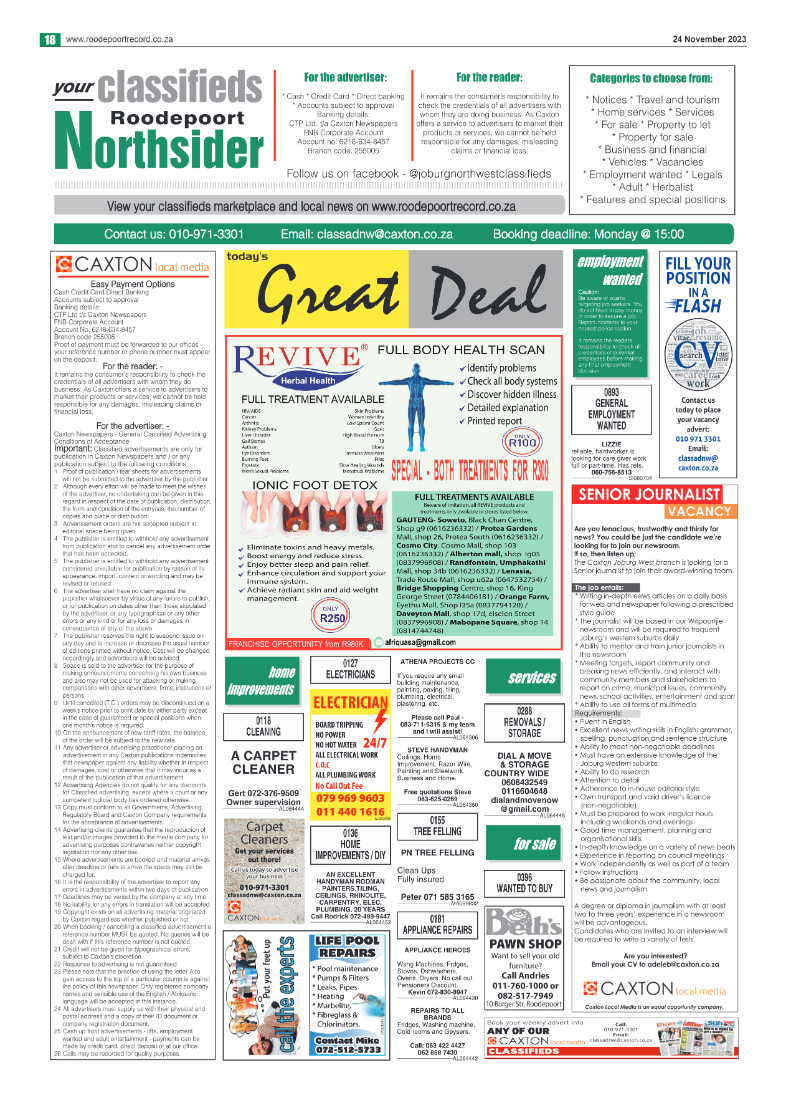 Roodepoort Northsider 24 November 2023 page 18