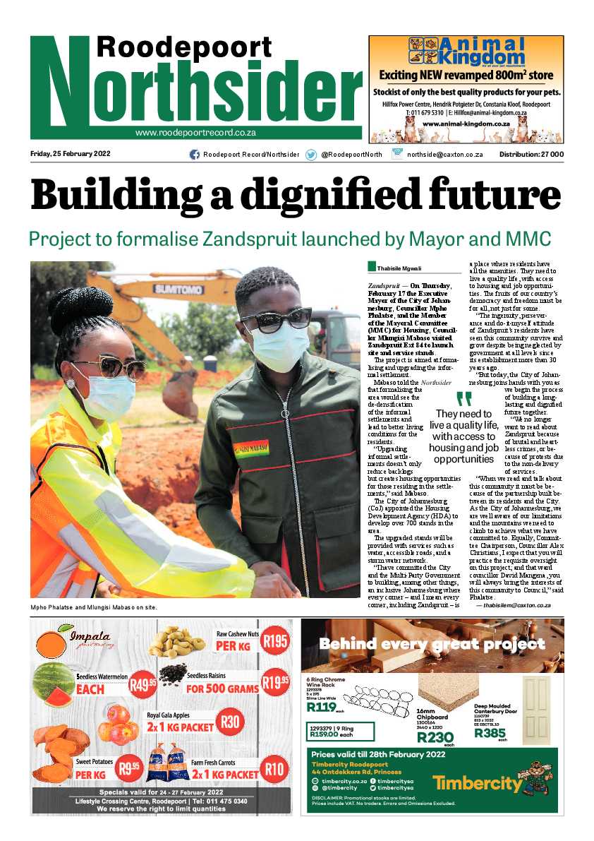 Roodepoort Northsider 25 February 2022 page 1