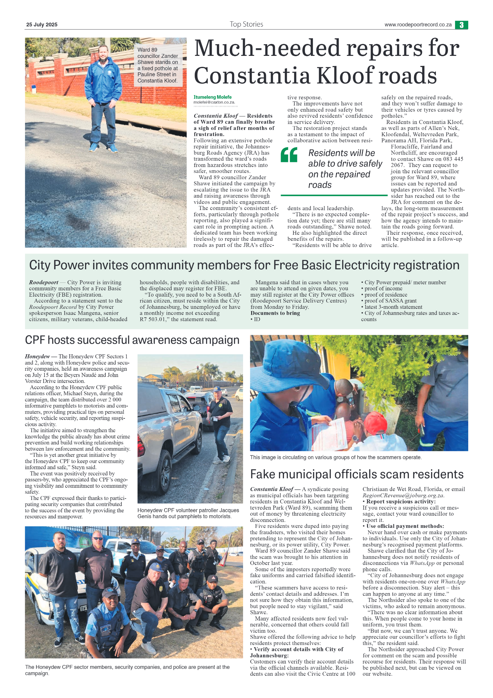 Roodepoort Northsider 25 July 2025 page 3