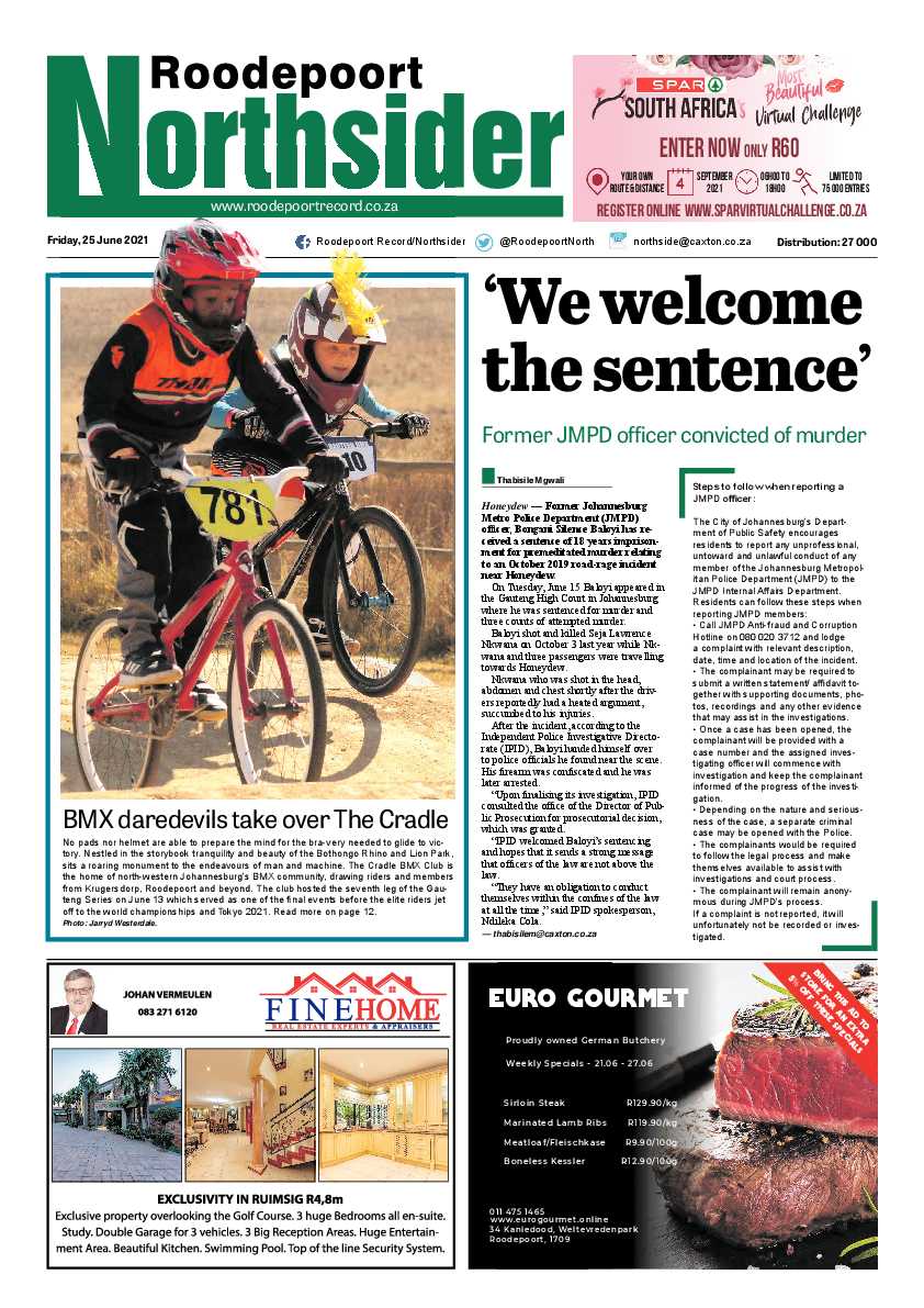 Roodepoort Northsider 25 June 2021 page 1