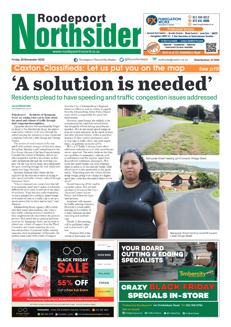 Roodepoort Northsider 25 November 2022 page 1
