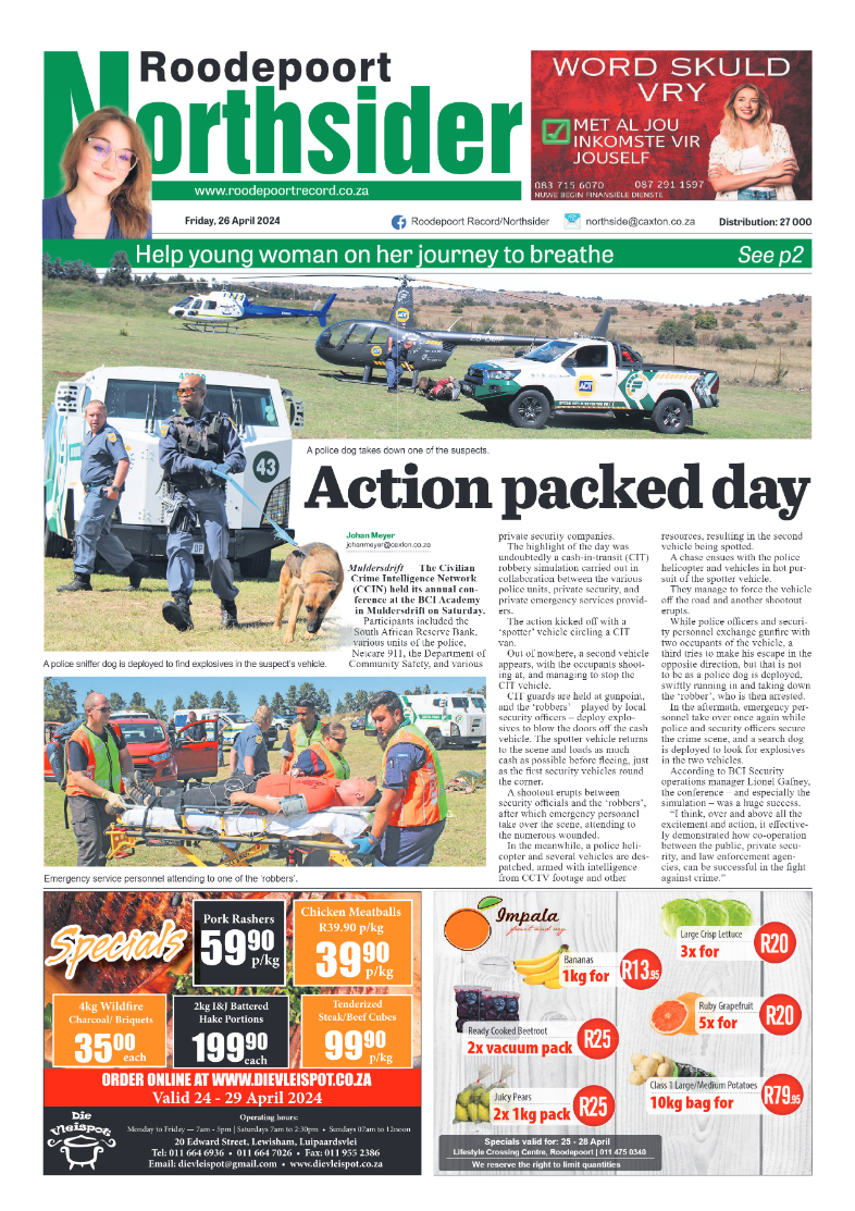 Roodepoort Northsider 26 April 2024 page 1