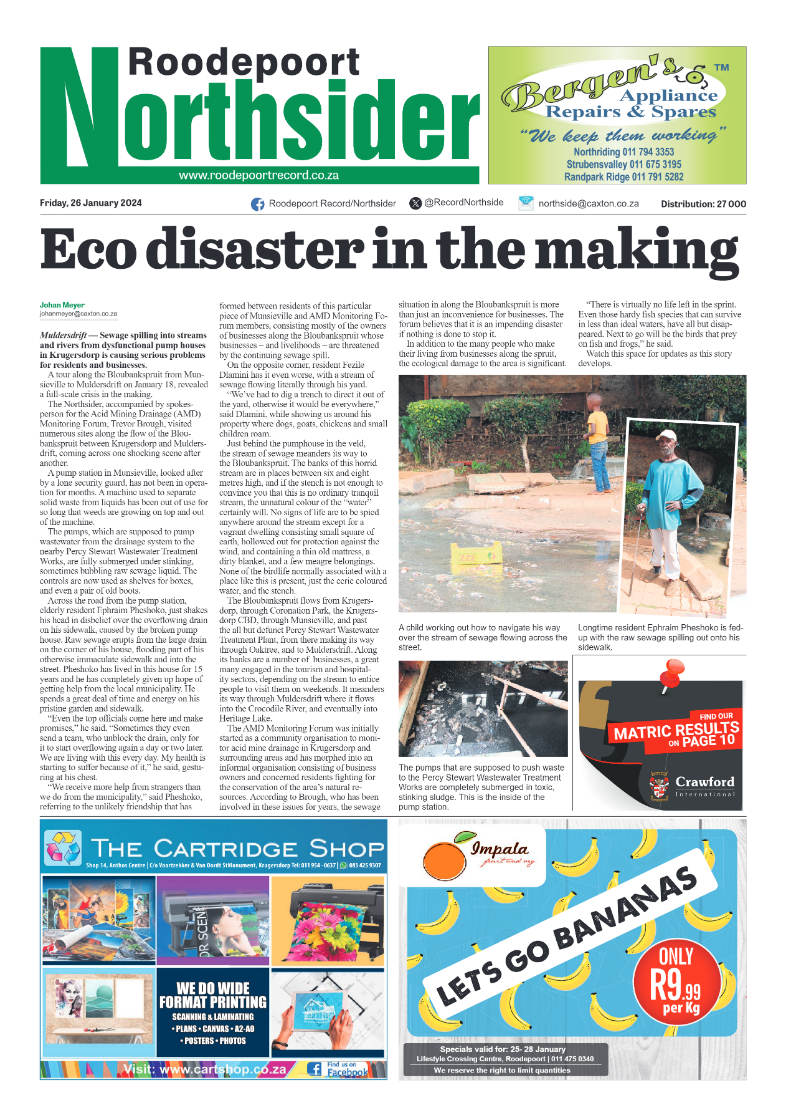 Roodepoort Northsider 26 January 2024 page 1