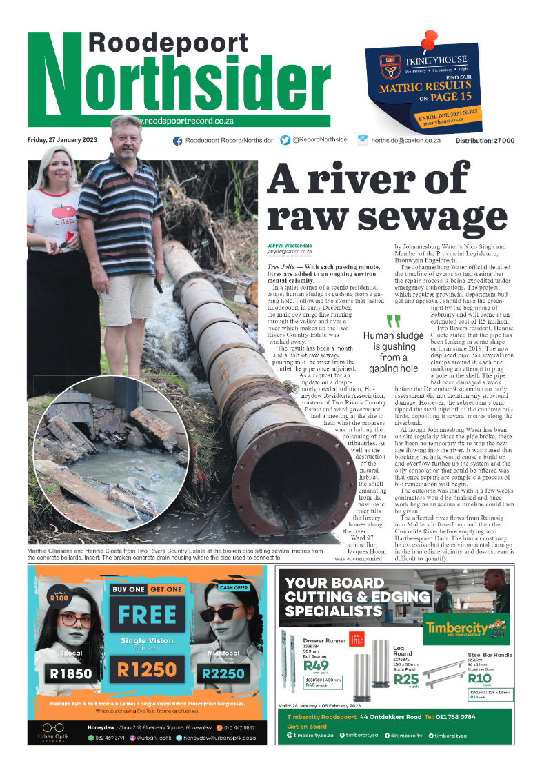 Roodepoort Northsider 27 January 2023 page 1