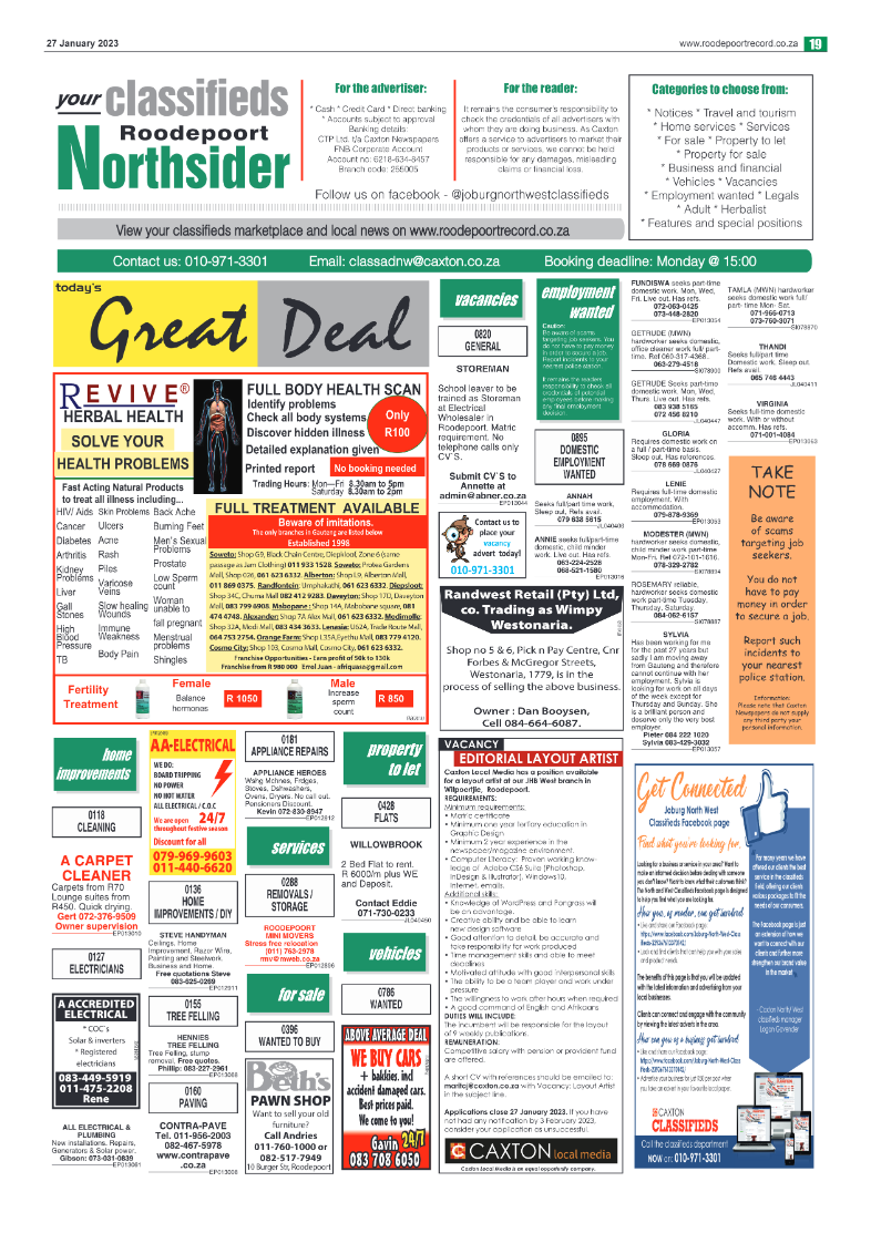 Roodepoort Northsider 27 January 2023 page 19