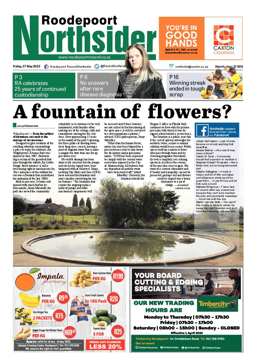 Roodepoort Northsider 27 May 2022 page 1