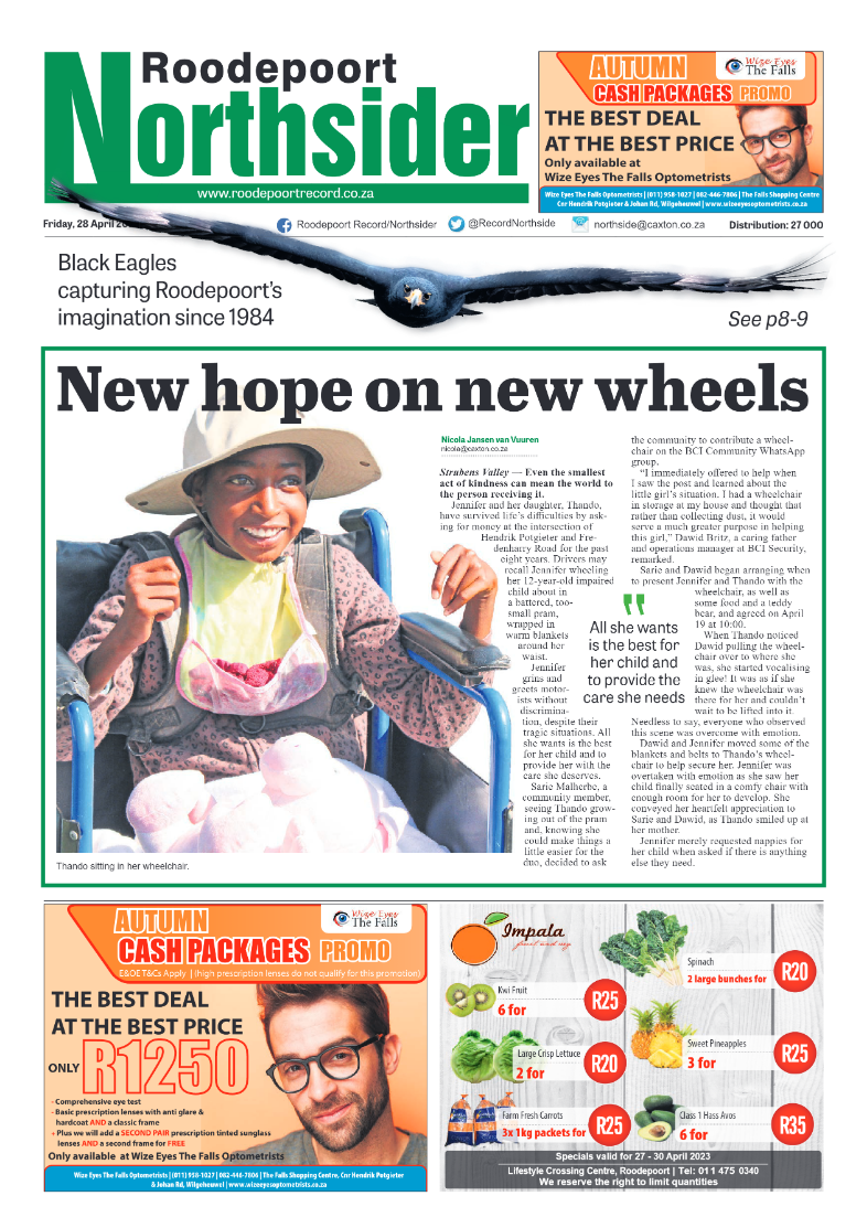 Roodepoort Northsider 28 April 2023 page 1