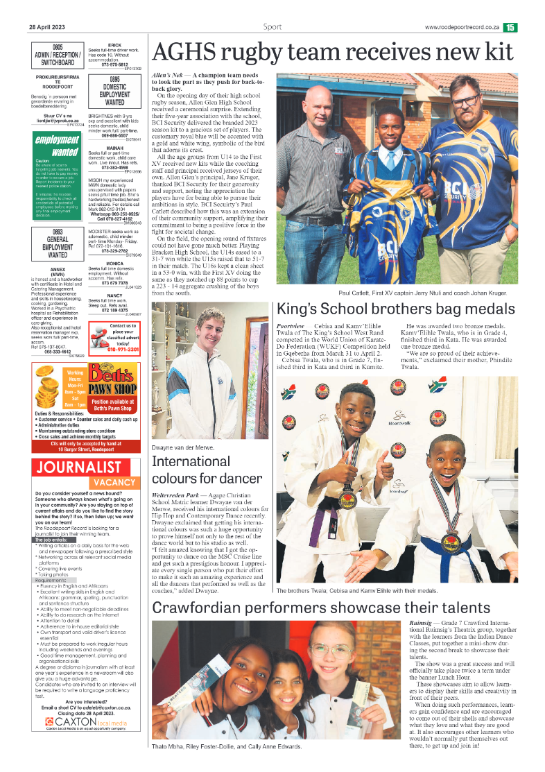 Roodepoort Northsider 28 April 2023 page 15