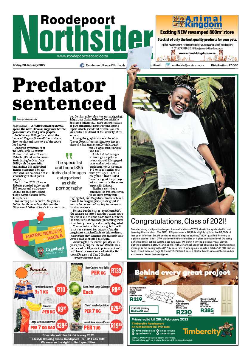 Roodepoort Northsider 28 January 2022 page 1