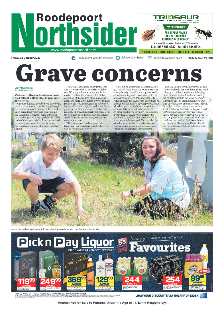 Roodepoort Northsider 28 October 2022 page 1