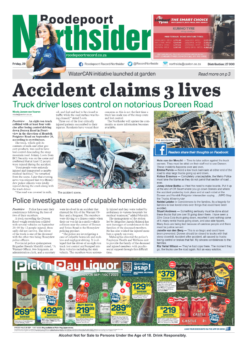 Roodepoort Northsider 29 September 2023 page 1