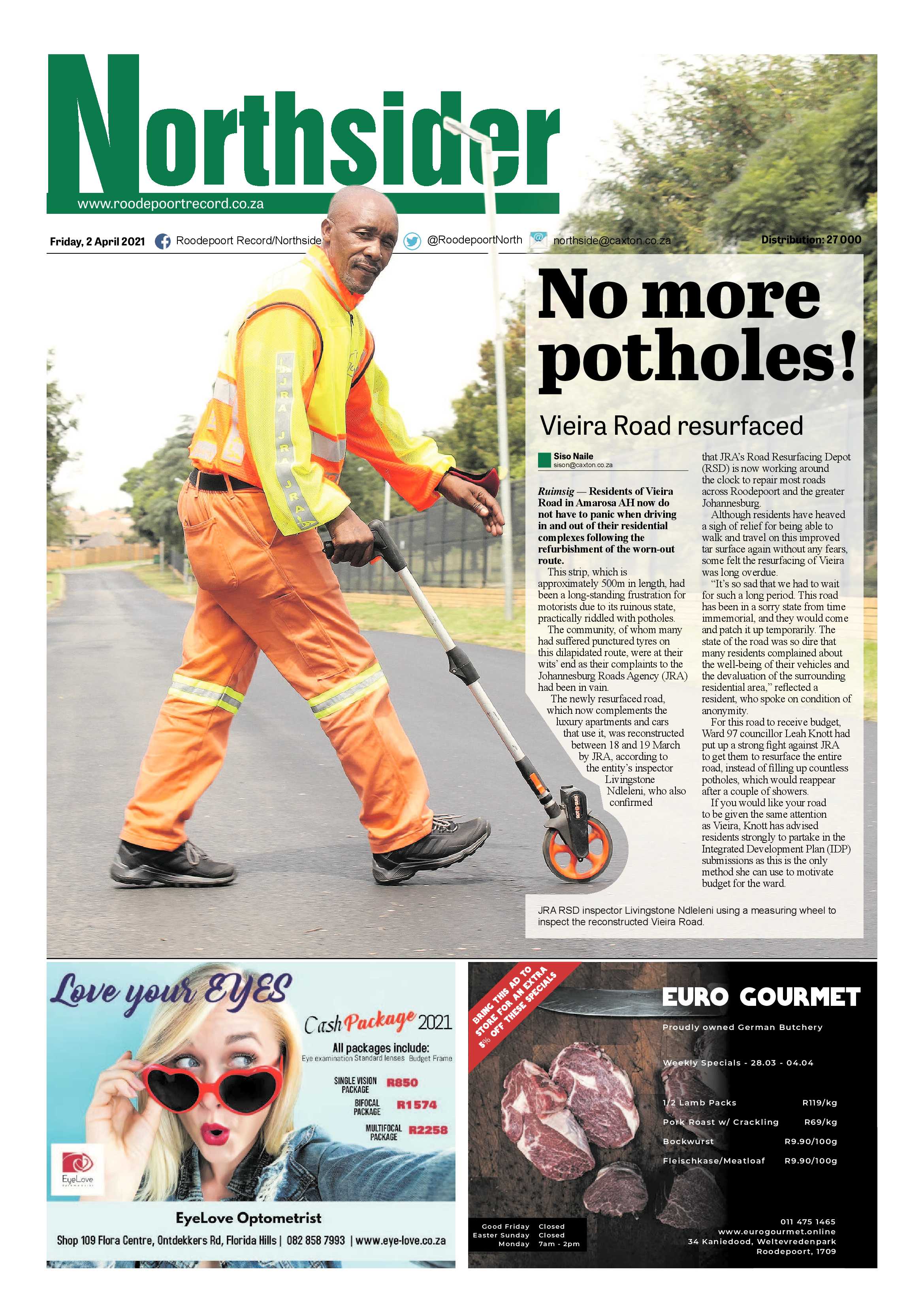 Roodepoort Northsider 2 April 2021 page 1