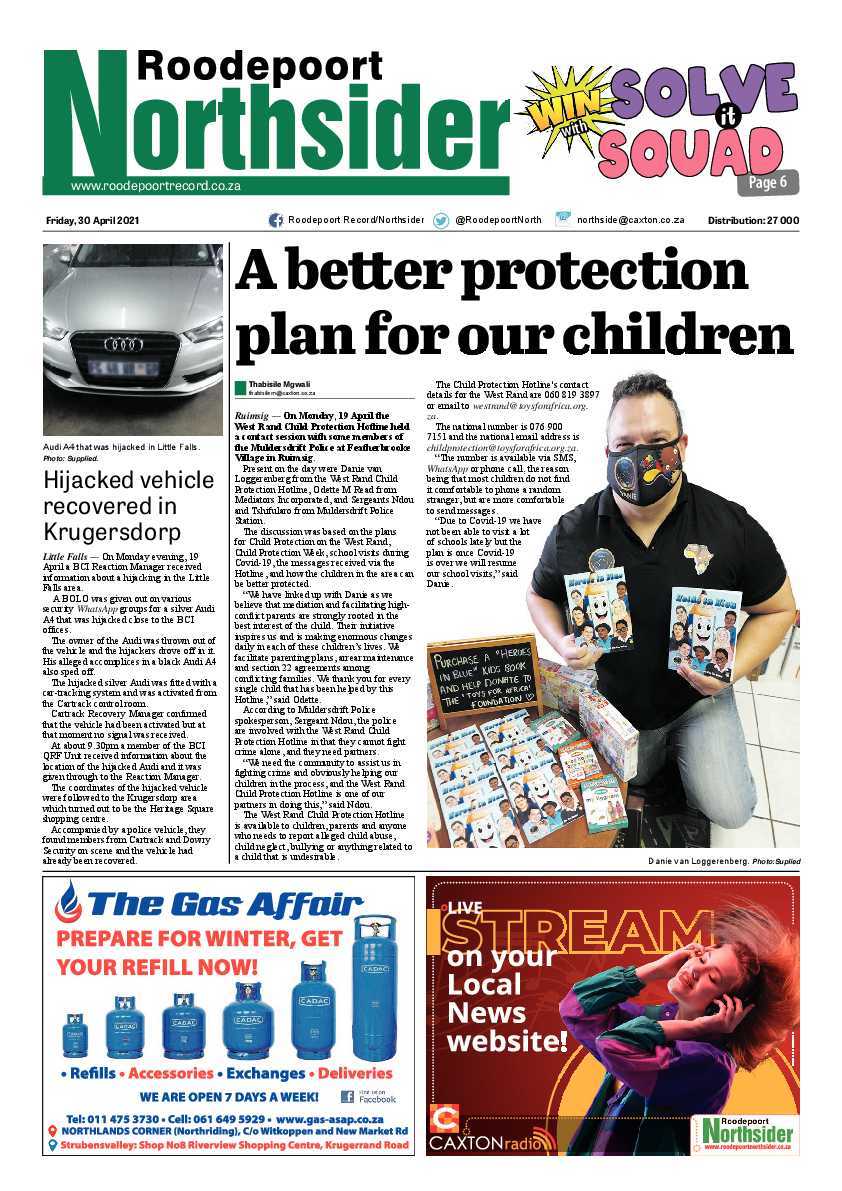 Roodepoort Northsider 30 April 2021 page 1