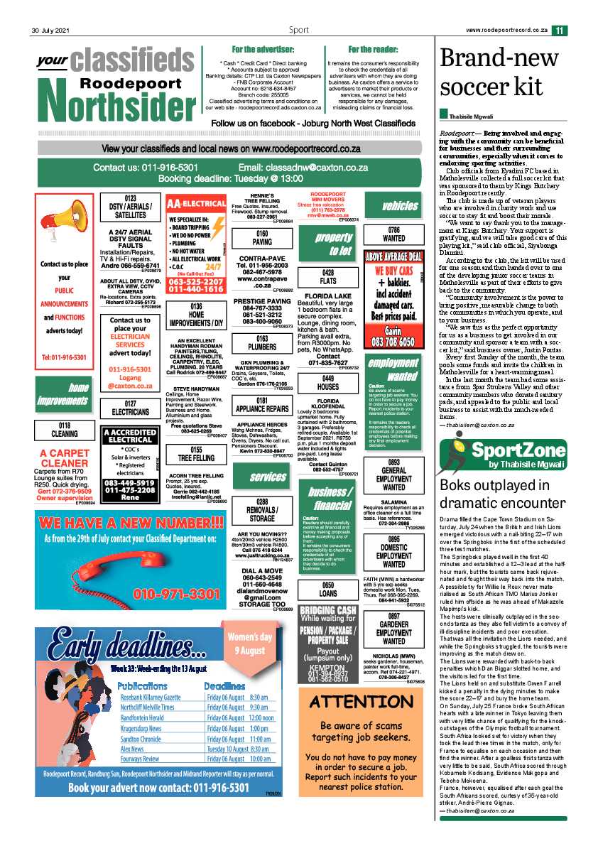Roodepoort Northsider 30 July 2021 page 11