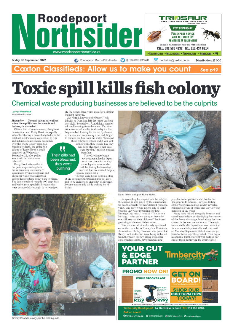Roodepoort Northsider 30 September 2022 page 1