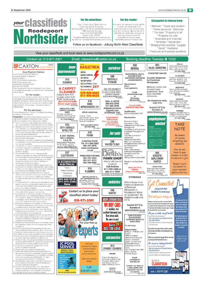 Roodepoort Northsider 30 September 2022 page 19