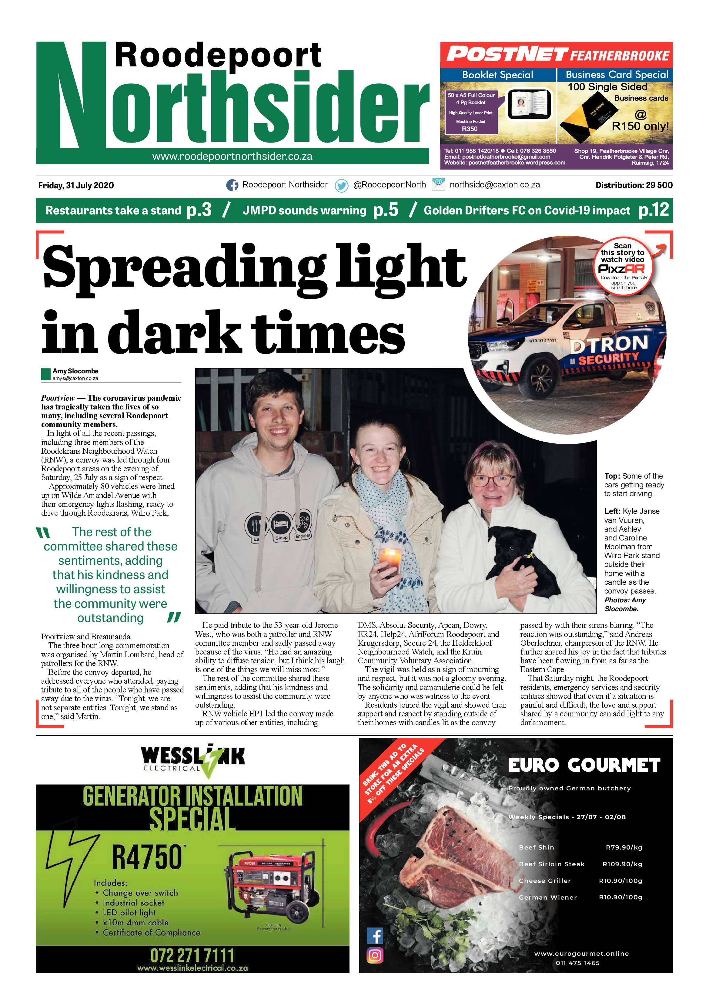 Roodepoort Northsider 31 July 2020 page 1