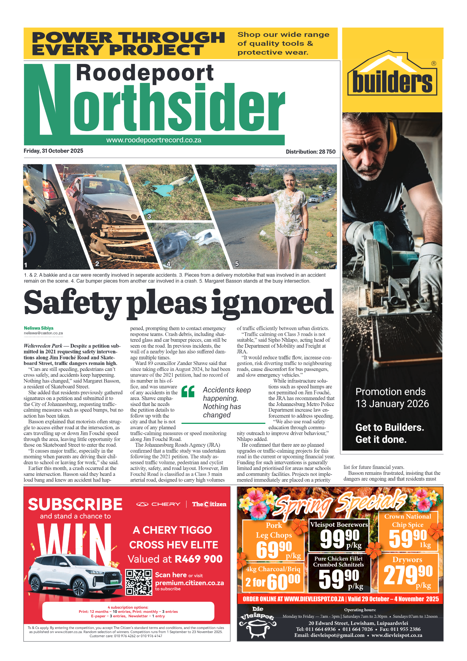 Roodepoort Northsider 31 October 2025 page 1