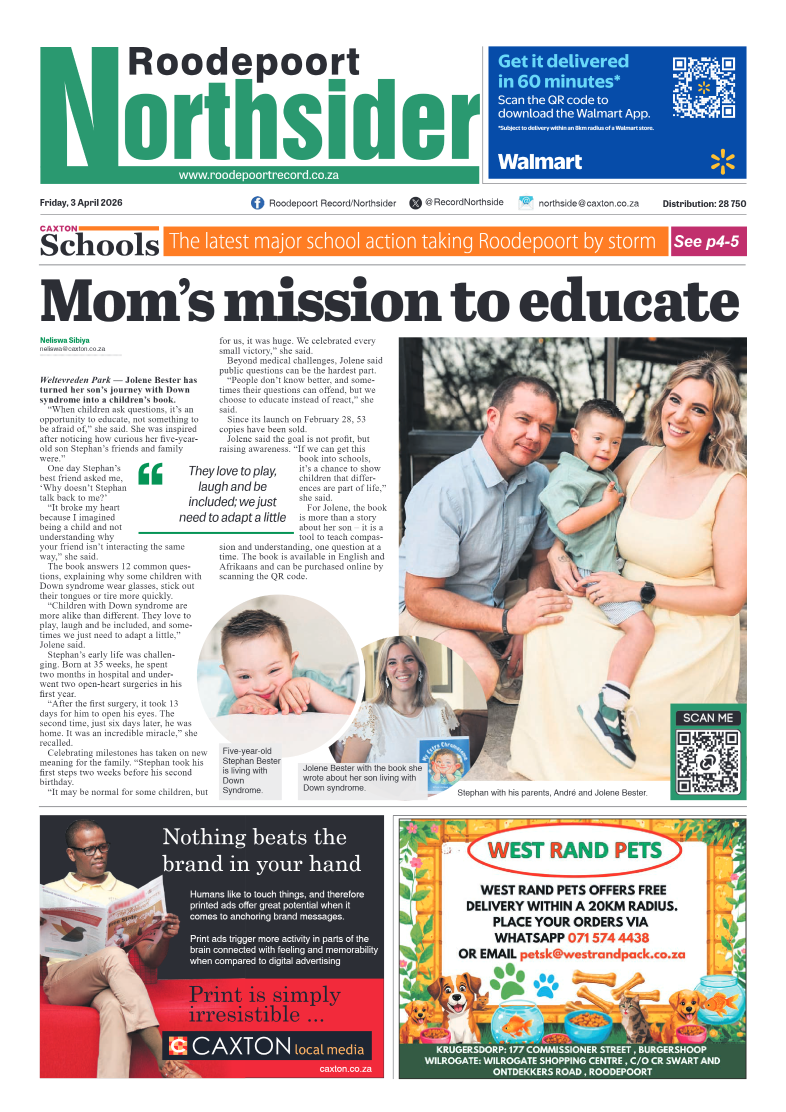 Roodepoort Northsider 3 April 2026 page 1