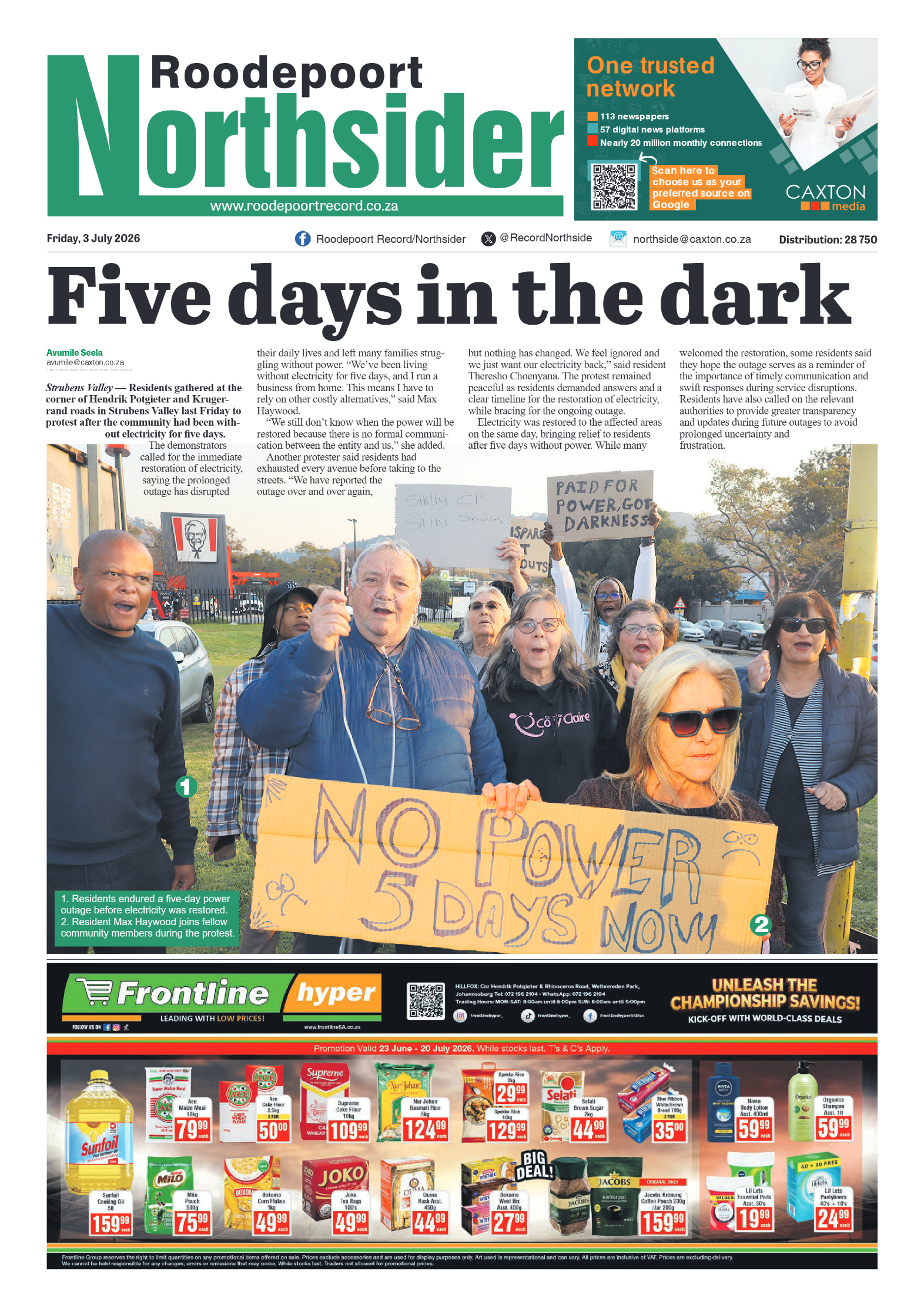 Roodepoort Northsider 3 July 2026 page 1