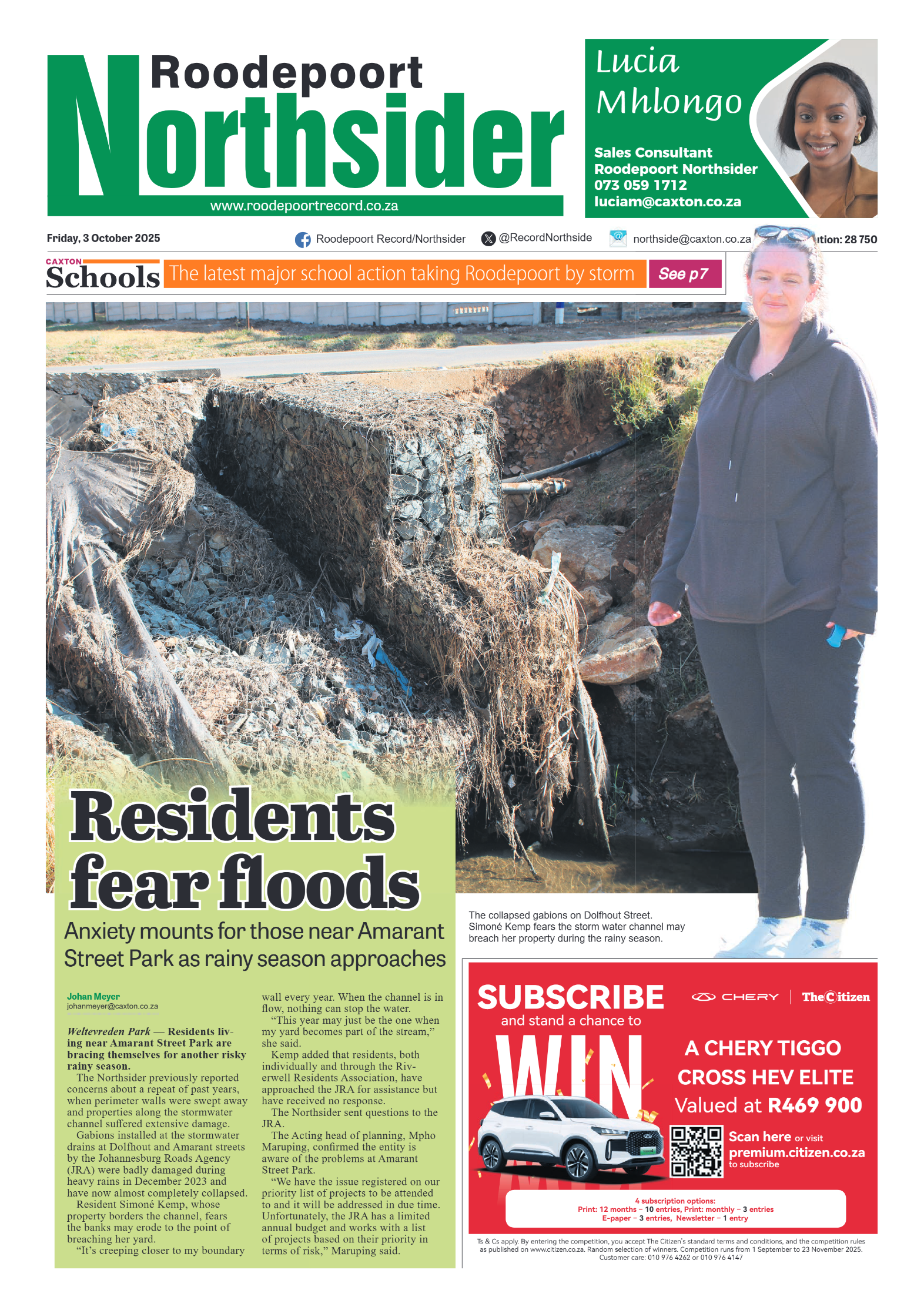 Roodepoort Northsider 3 October 2025 page 1