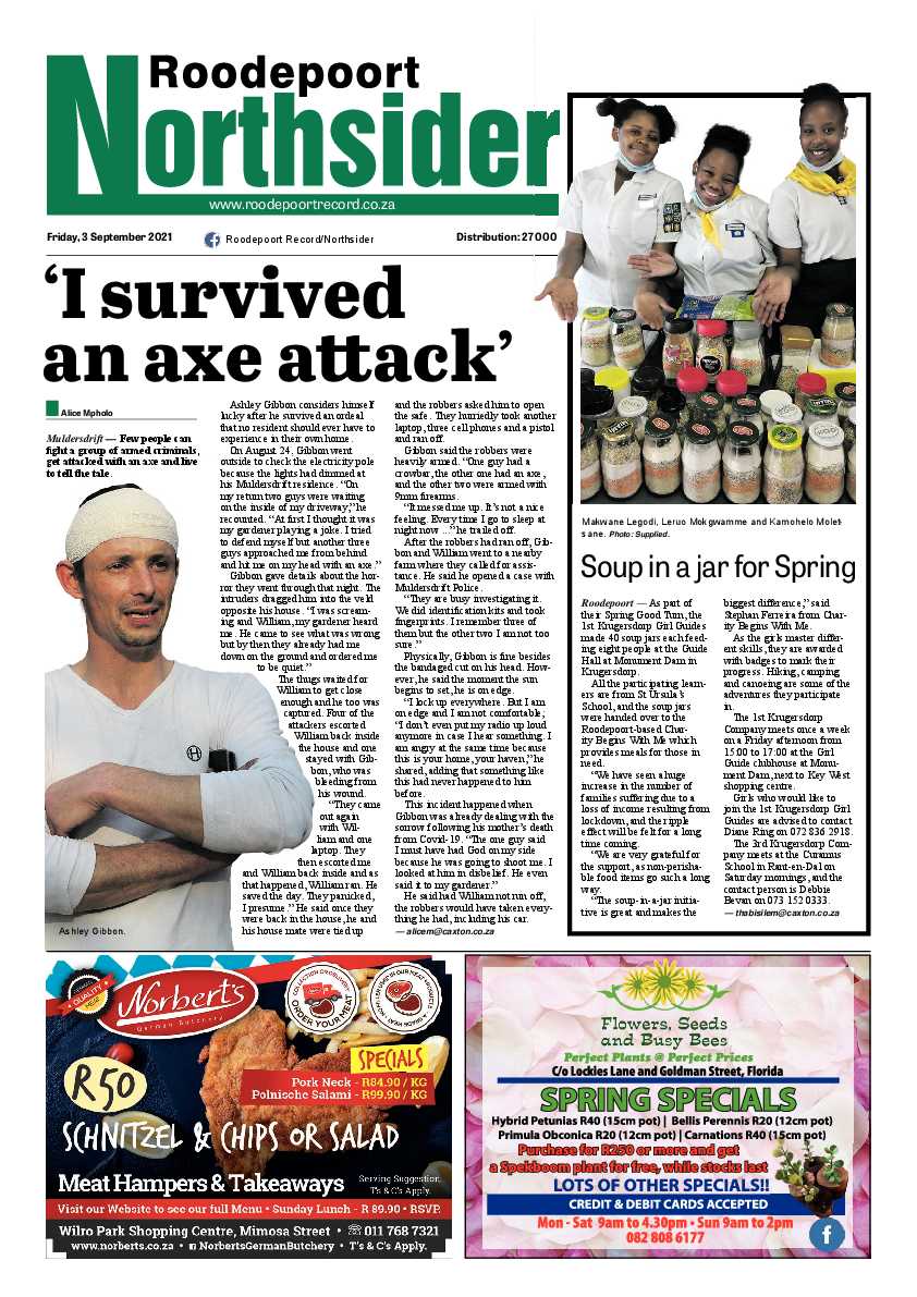 Roodepoort Northsider 3 September 2021 page 1