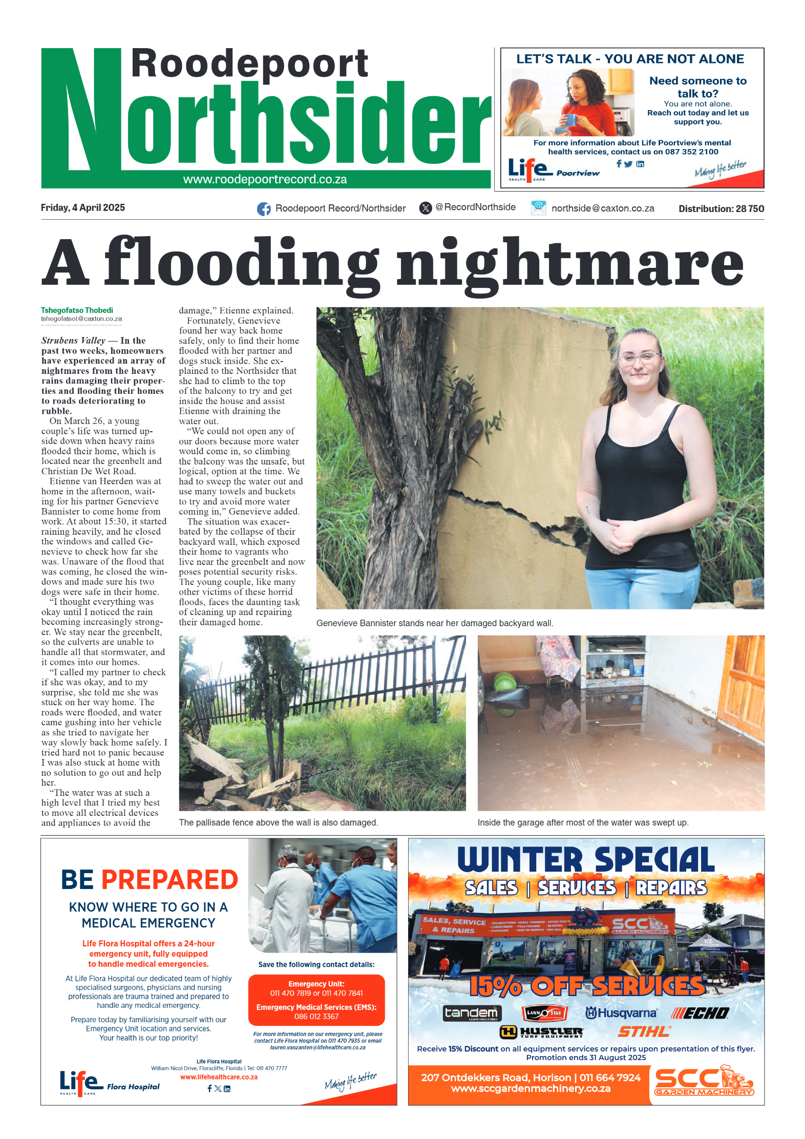Roodepoort Northsider 4 April 2025 page 1