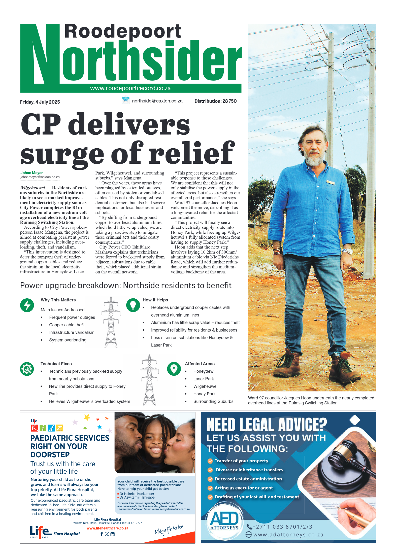 Roodepoort Northsider 4 July 2025 page 1