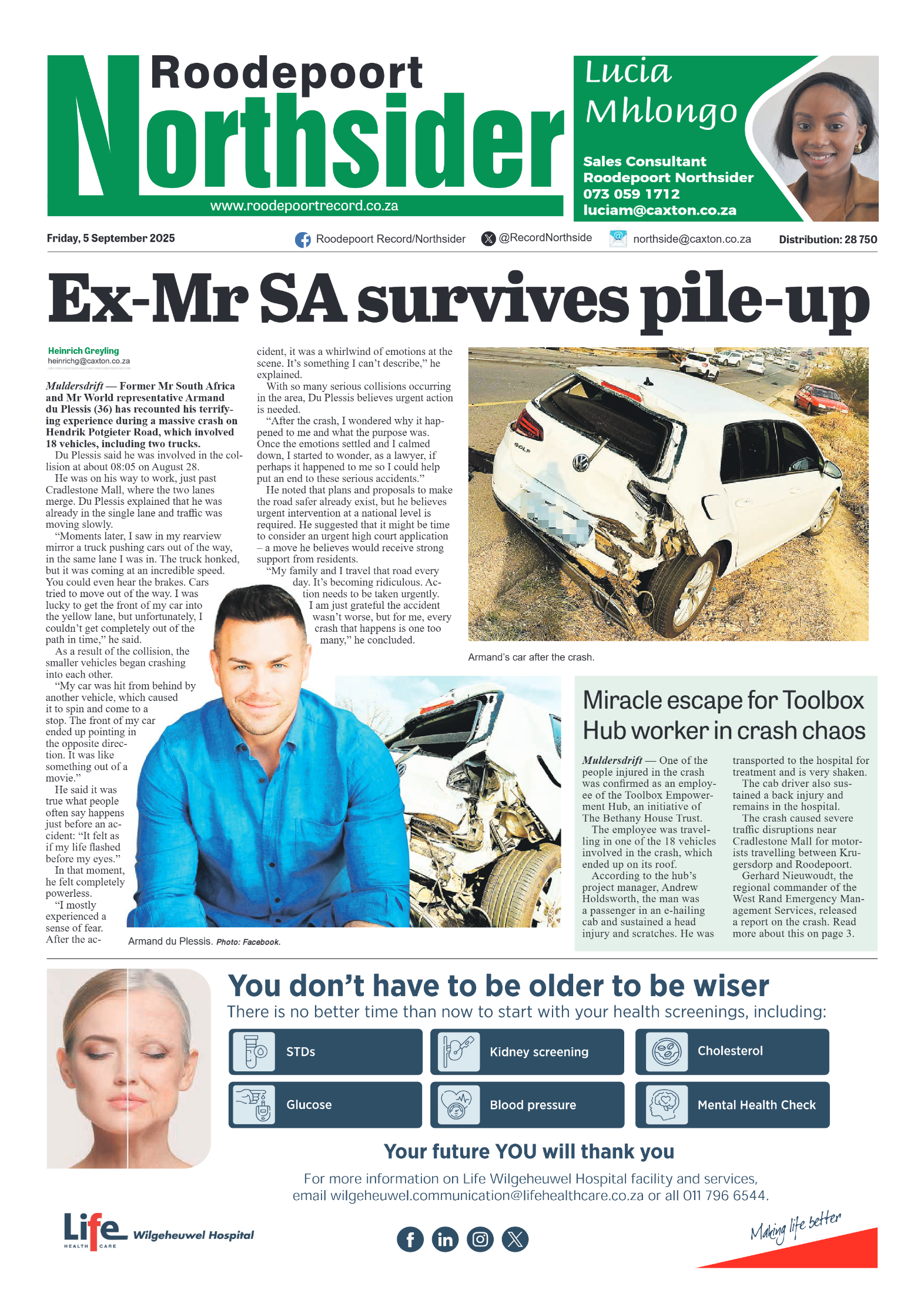 Roodepoort Northsider 5 September 2025 page 1
