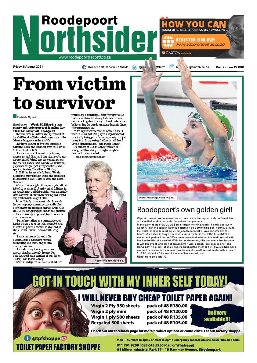 Roodepoort Northsider 6 August 2021 page 1