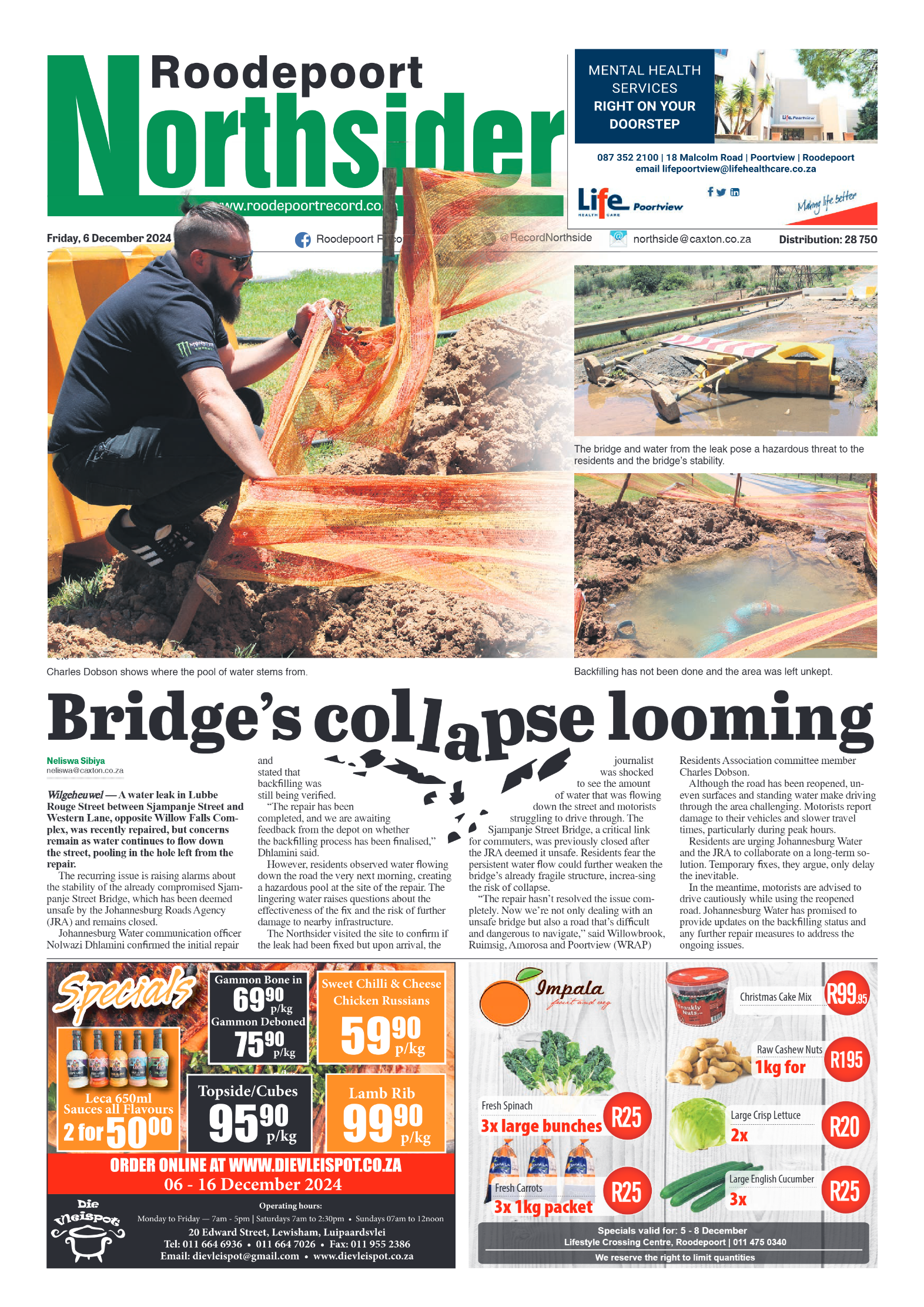 Roodepoort Northsider 6 December 2024 page 1