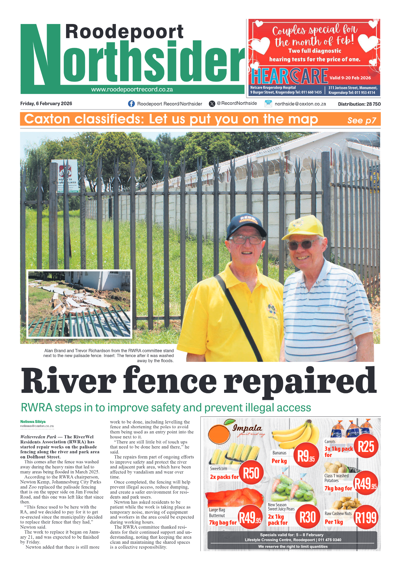 Roodepoort Northsider 6 February 2026 page 1
