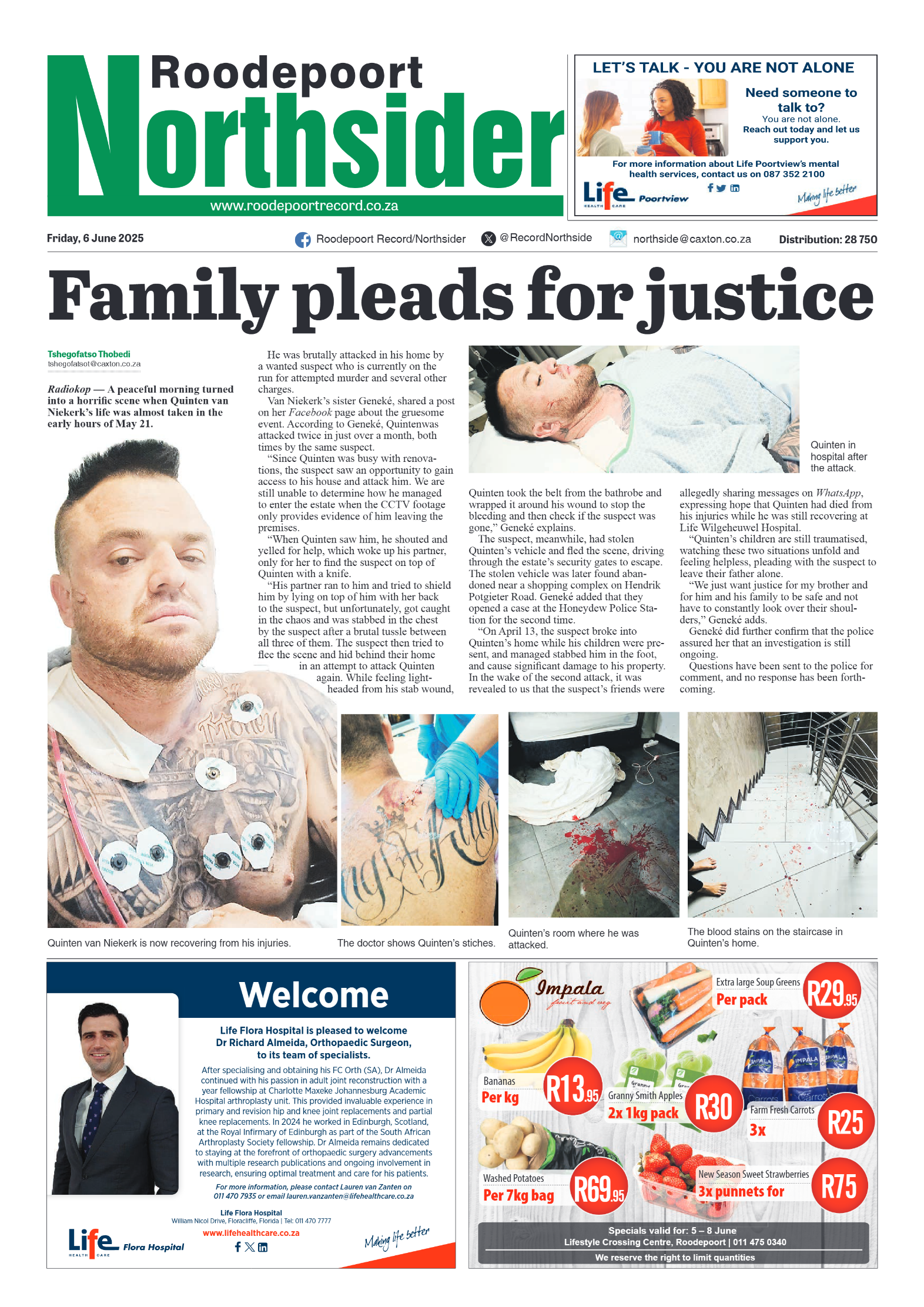Roodepoort Northsider 6 June 2025 page 1