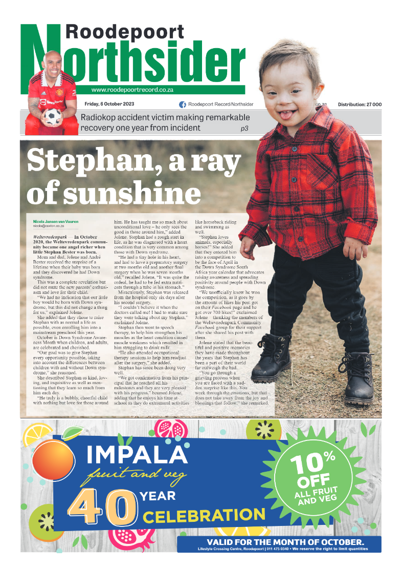 Roodepoort Northsider 6 October 2023 page 1
