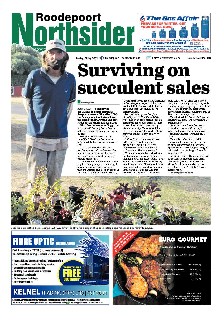 Roodepoort Northsider 7 May 2021 page 1