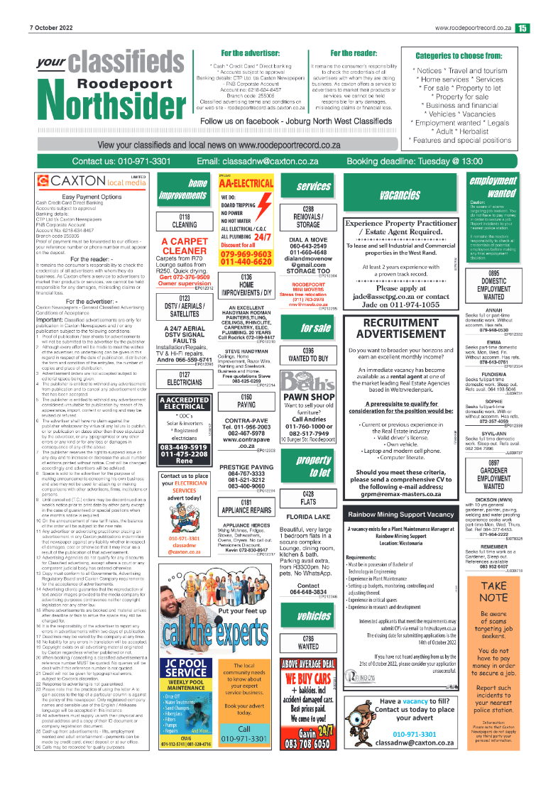 Roodepoort Northsider 7 October 2022 page 15
