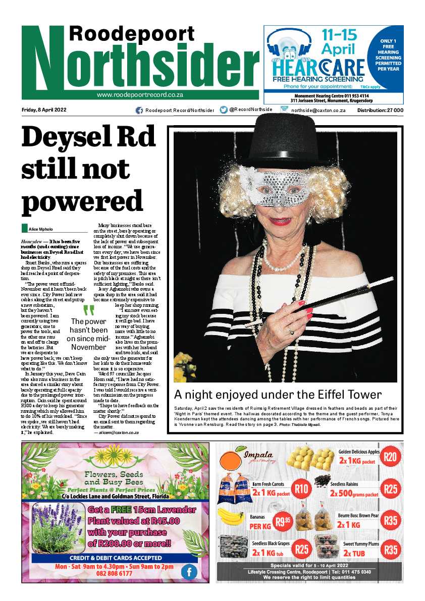 Roodepoort Northsider 8 April 2022 page 1